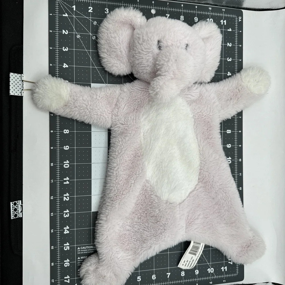 2018 Kellytoy Flatties Pink Elephant Baby Blanket Crinkle‎ Rattle Plush Lovey